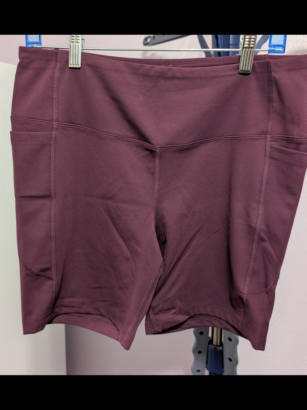 Athletic Works Women's Bike Shorts with Side Pockets - Plum